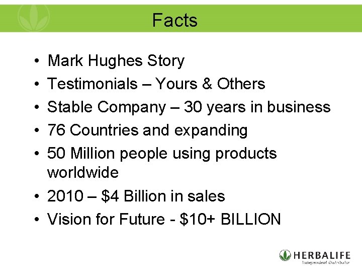 Facts • • • Mark Hughes Story Testimonials – Yours & Others Stable Company