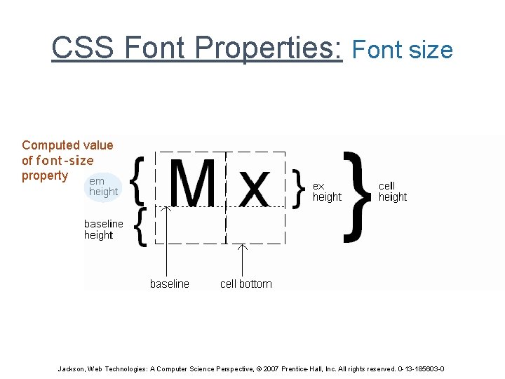 CSS Font Properties: Font size Computed value of font-size property Jackson, Web Technologies: A