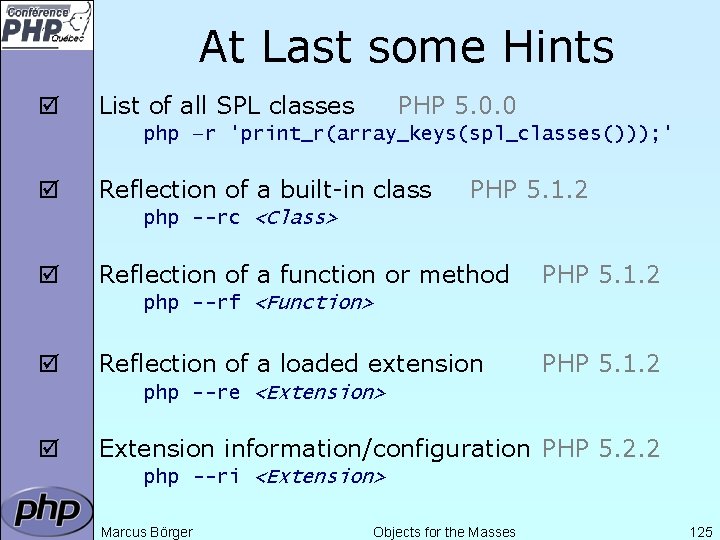 At Last some Hints þ List of all SPL classes PHP 5. 0. 0