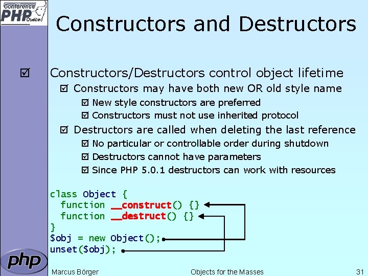 Constructors and Destructors þ Constructors/Destructors control object lifetime þ Constructors may have both new