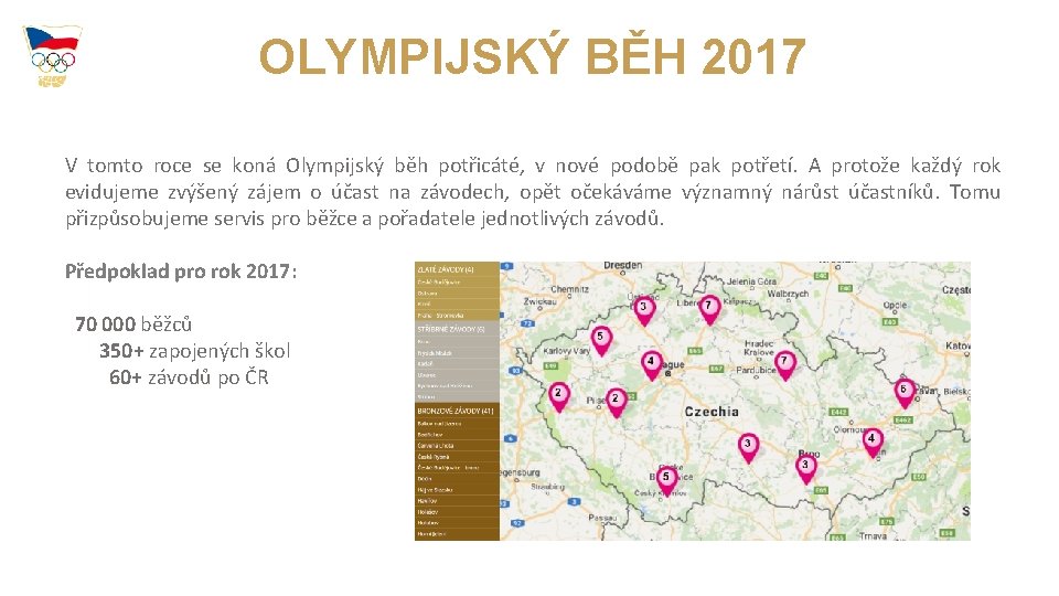 OLYMPIJSKÝ BĚH 2017 V tomto roce se koná Olympijský běh potřicáté, v nové podobě