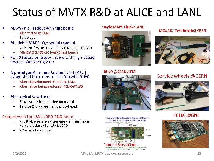Status of MVTX R&D at ALICE and LANL • – – • Single MAPS