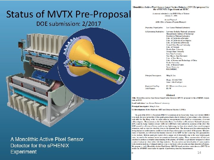Status of MVTX Pre-Proposal DOE submission: 2/2017 2/2/2022 Ming Liu, MVTX CD 1 Cost&Schedule
