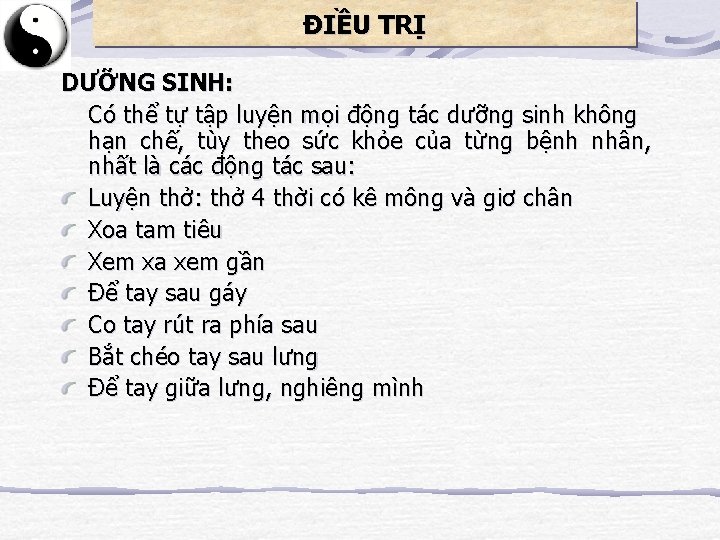 ĐIỀU TRỊ DƯỠNG SINH: Có thể tự tập luyện mọi động tác dưỡng sinh