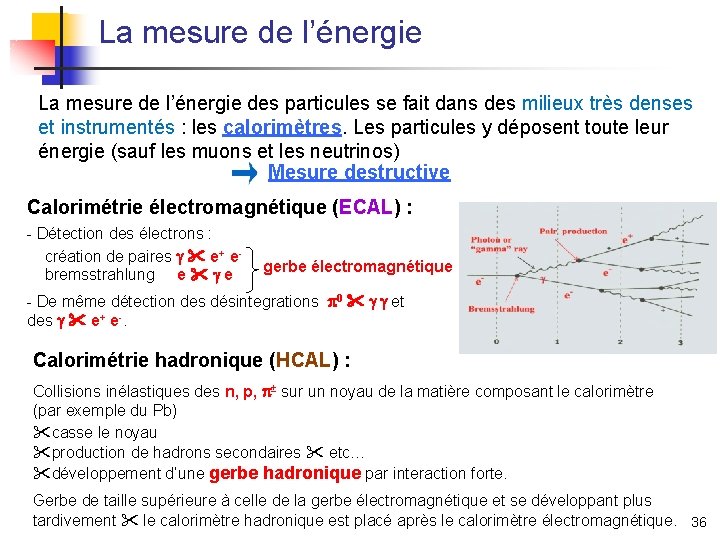 La mesure de l’énergie des particules se fait dans des milieux très denses et