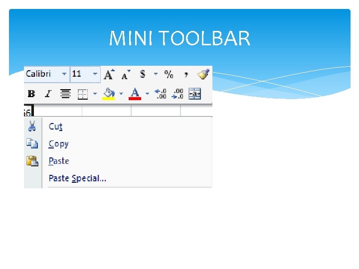 MINI TOOLBAR 