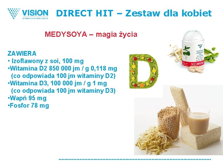 DIRECT HIT – Zestaw dla kobiet MEDYSOYA – magia życia ZAWIERA • Izoflawony z