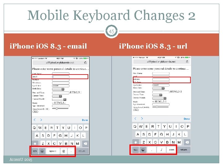 Mobile Keyboard Changes 2 45 i. Phone i. OS 8. 3 - email Access.