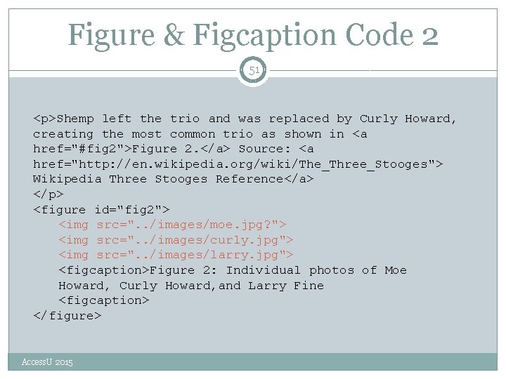 Figure & Figcaption Code 2 51 <p>Shemp left the trio and was replaced by