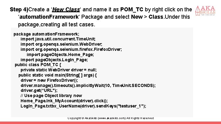 Step 4)Create a ‘New Class‘ and name it as POM_TC by right click on
