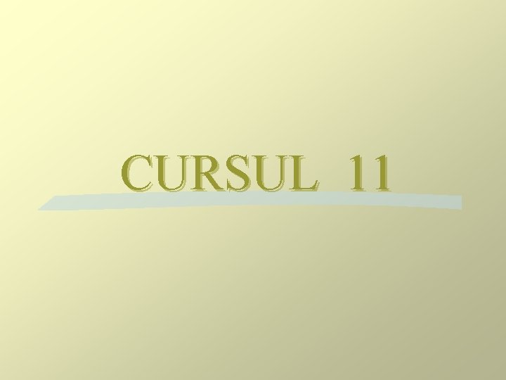 CURSUL 11 