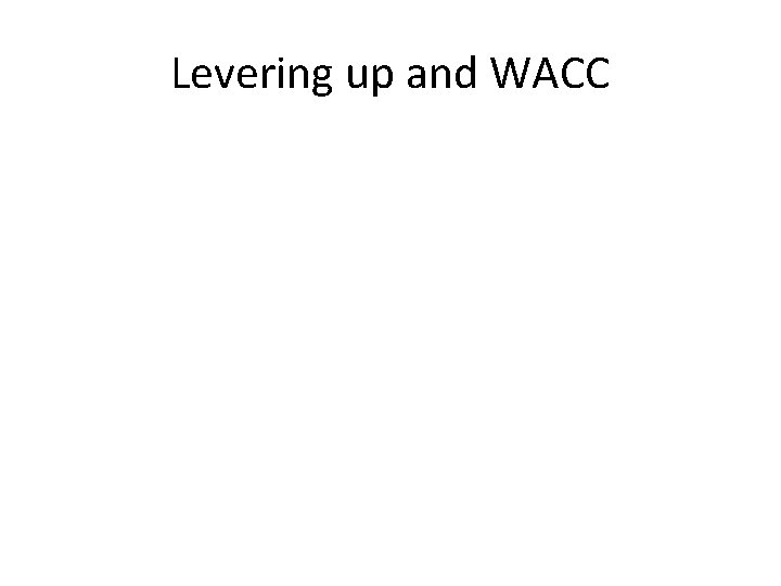 Levering up and WACC 