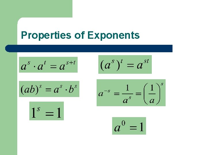 Properties of Exponents 