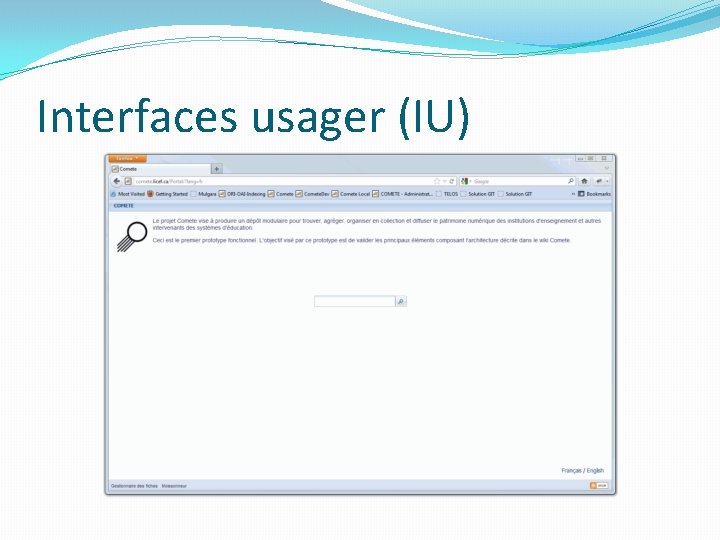 Interfaces usager (IU) 