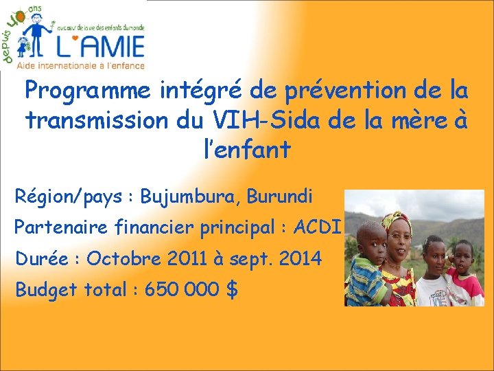 Programme intégré de prévention de la transmission du VIH-Sida de la mère à l’enfant