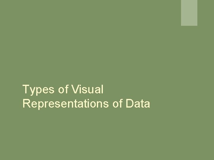 Types of Visual Representations of Data Types of Visual Representations of Data