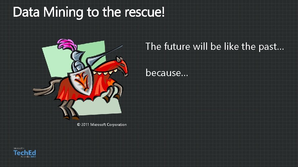 The future will be like the past… because… © 2011 Microsoft Corporation 