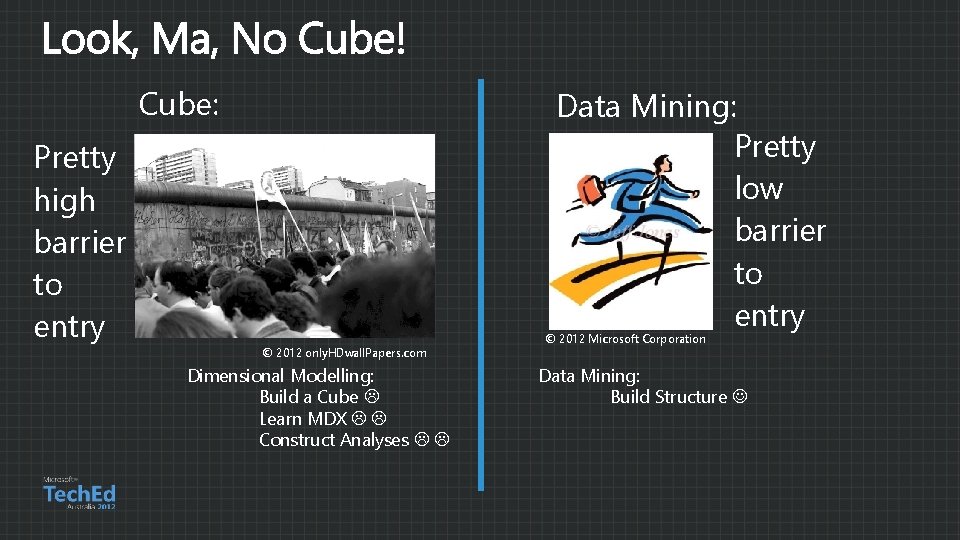 Cube: Pretty high barrier to entry Data Mining: Pretty low barrier to entry ©