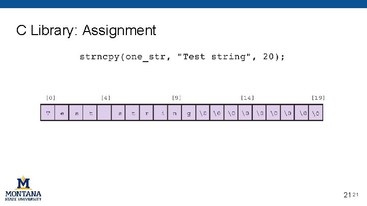 C Library: Assignment 21 21 C Library: Assignment 21 21