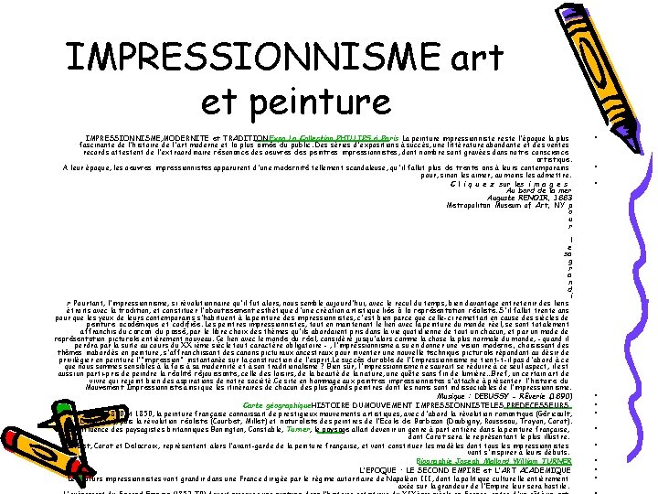IMPRESSIONNISME art et peinture IMPRESSIONNISME, MODERNITE et TRADITION Expo La Collection PHILLIPS à Paris