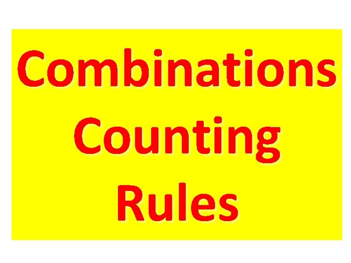 Combinations Counting Rules 