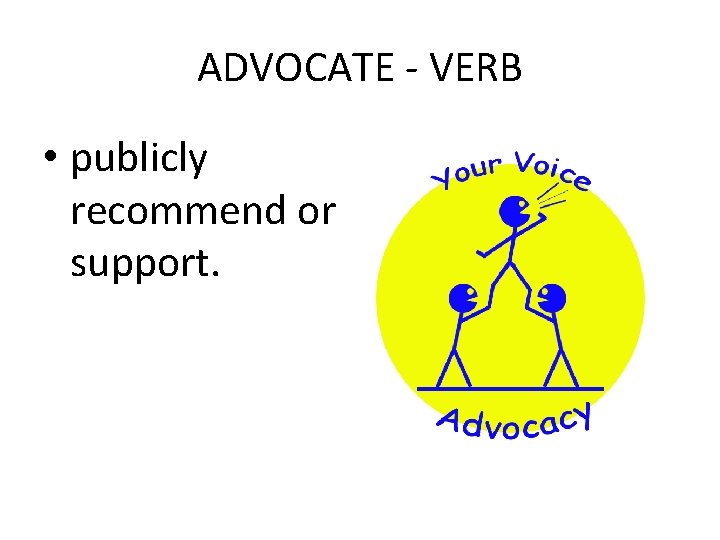 ADVOCATE - VERB • publicly recommend or support. 