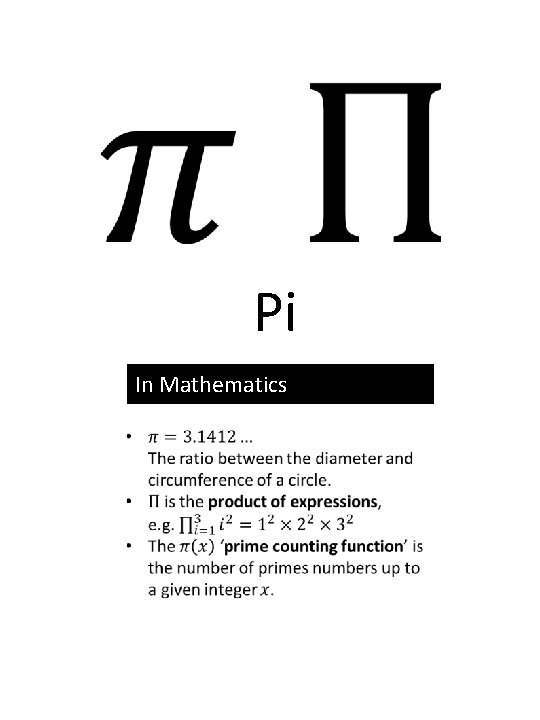Pi In Mathematics 