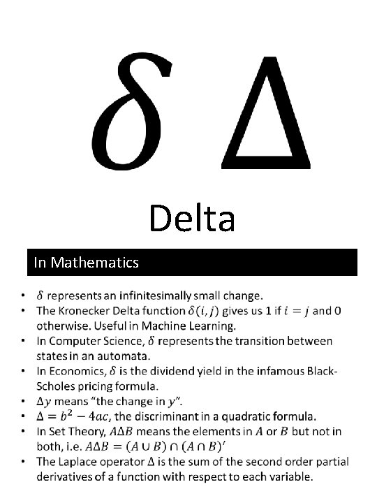 Delta In Mathematics 