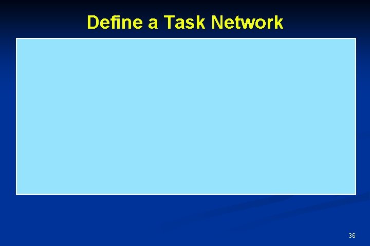 Define a Task Network 36 