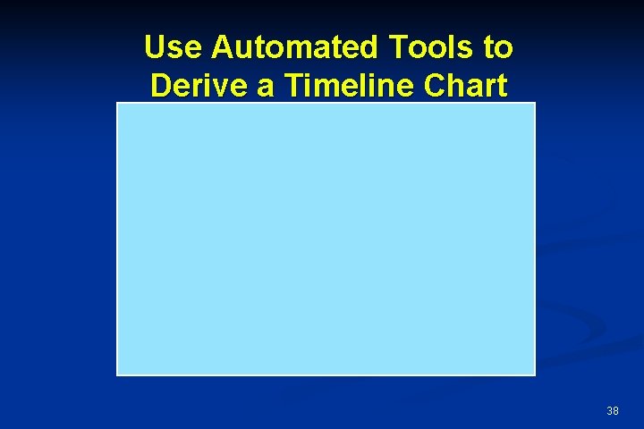 Use Automated Tools to Derive a Timeline Chart 38 