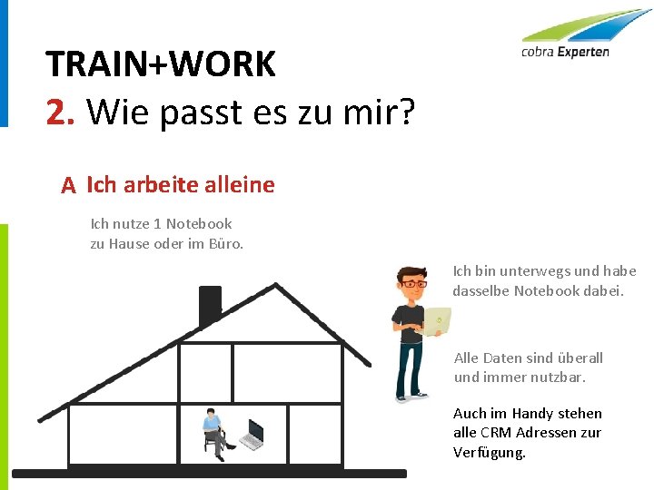 TRAIN+WORK 2. Wie passt es zu mir? A Ich arbeite alleine Ich nutze 1