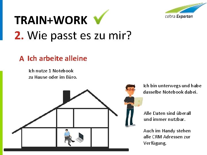 TRAIN+WORK 2. Wie passt es zu mir? A Ich arbeite alleine Ich nutze 1