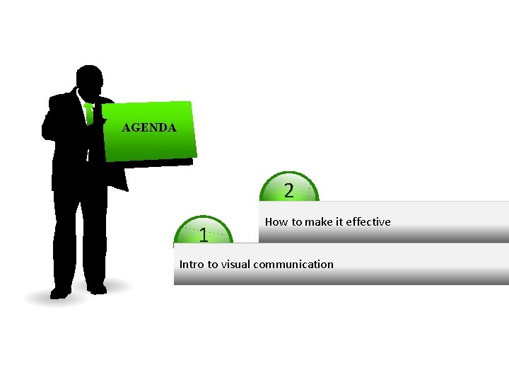 AGENDA 2 1 How to make it effective Intro to visual communication 