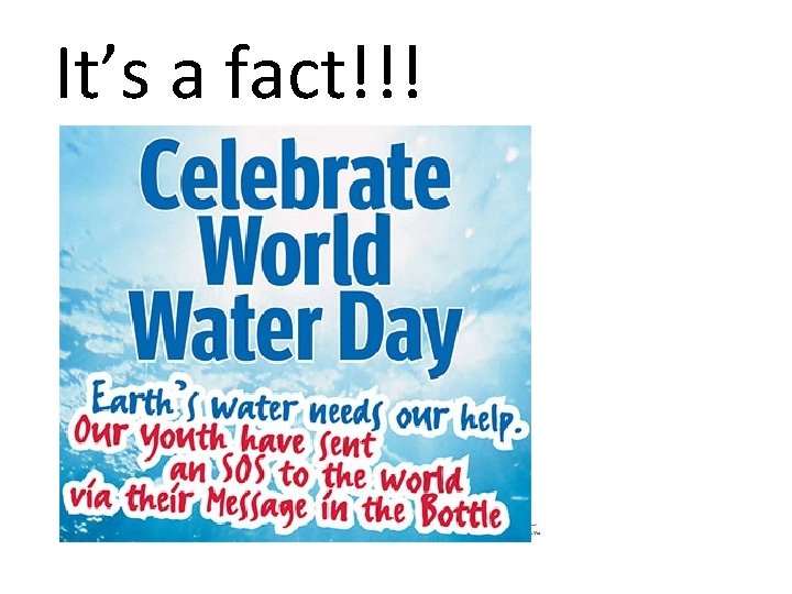 It’s a fact!!! 