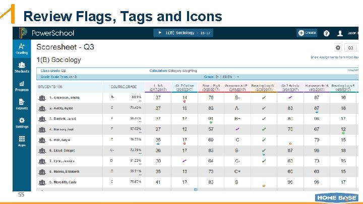 Review Flags, Tags and Icons 55 