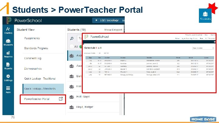 Students > Power. Teacher Portal 76 