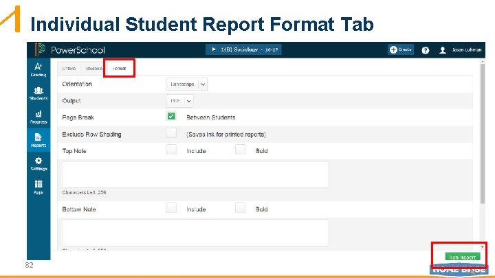 Individual Student Report Format Tab 82 