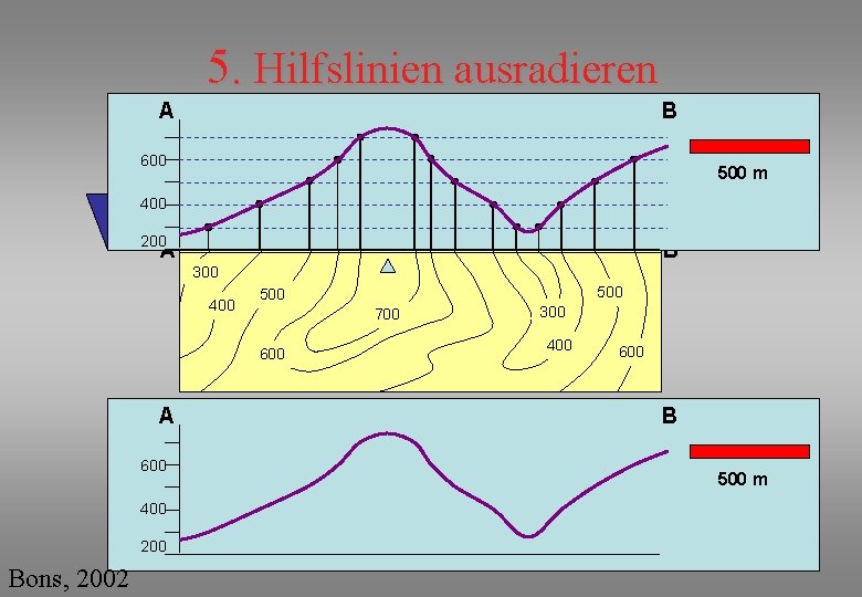 5. Hilfslinien ausradieren A 600 B 200 500 mm 500 400 200 A B