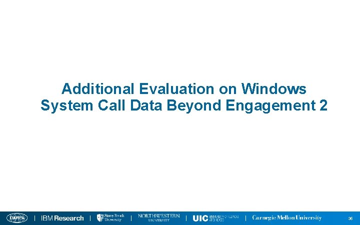 Additional Evaluation on Windows System Call Data Beyond Engagement 2 35 