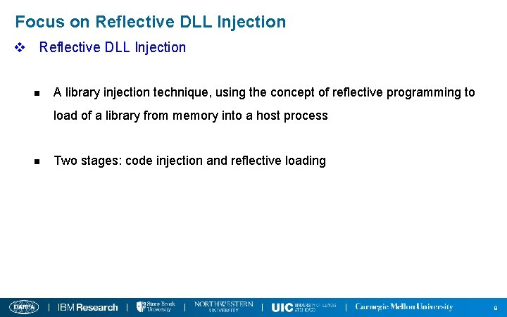 Focus on Reflective DLL Injection v Reflective DLL Injection n A library injection technique,