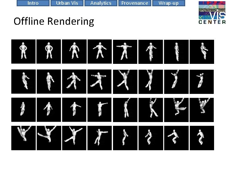 Intro Urban Vis Analytics Offline Rendering Provenance Wrap-up 