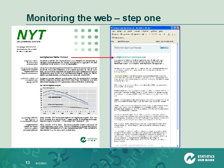 Monitoring the web – step one 13 9/12/2021 