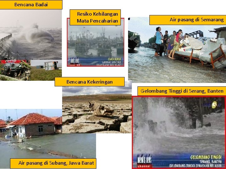 Bencana Badai Resiko Kehilangan Mata Pencaharian Air pasang di Semarang Bencana Kekeringan Gelombang Tinggi