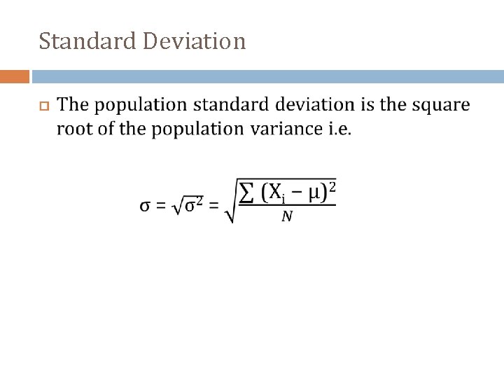 Standard Deviation 