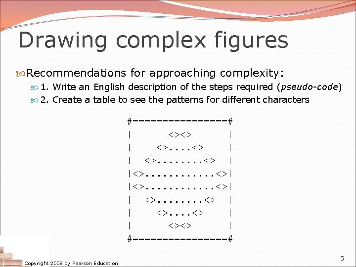 Drawing complex figures Recommendations for approaching complexity: 1. Write an English description of the