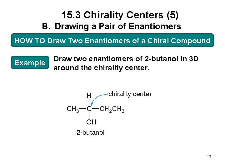 15. 3 Chirality Centers (5) B. Drawing a Pair of Enantiomers HOW TO Draw