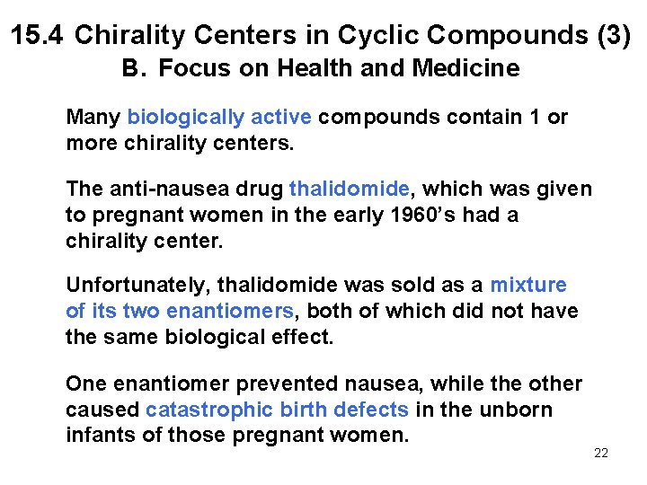 15. 4 Chirality Centers in Cyclic Compounds (3) B. Focus on Health and Medicine