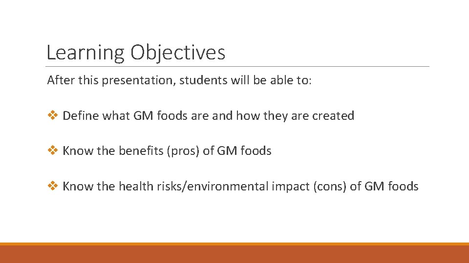 Modified Foods By Kayla Slater Nutrition Education