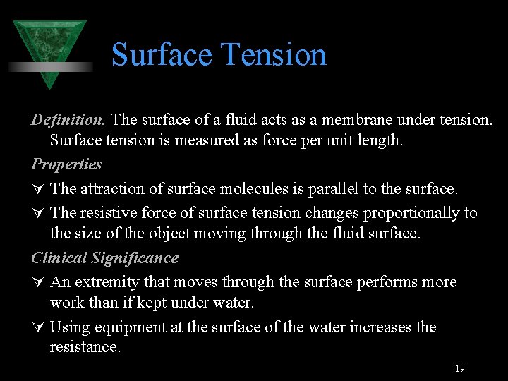 Surface Tension Definition. The surface of a fluid acts as a membrane under tension.