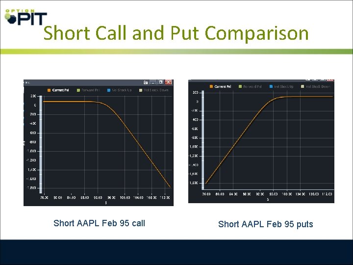 Short Call and Put Comparison Short AAPL Feb 95 call Short AAPL Feb 95